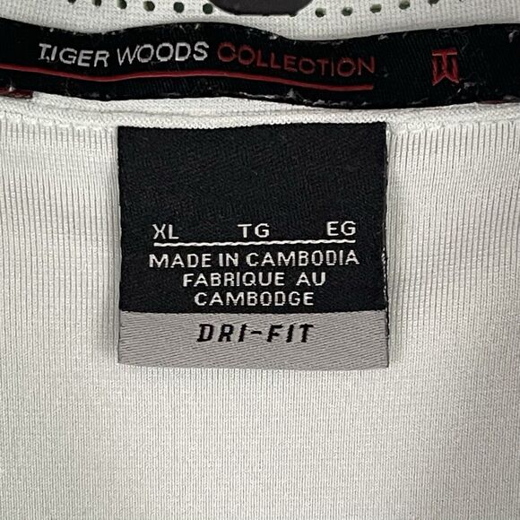 Tiger Woods Nike Polo Performance Golf Shirt Mens XL Light Green Dri Fit Snap Up - Picture 2 of 10